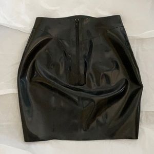 Libidex Latex Mini Skirt, Black, Size S.